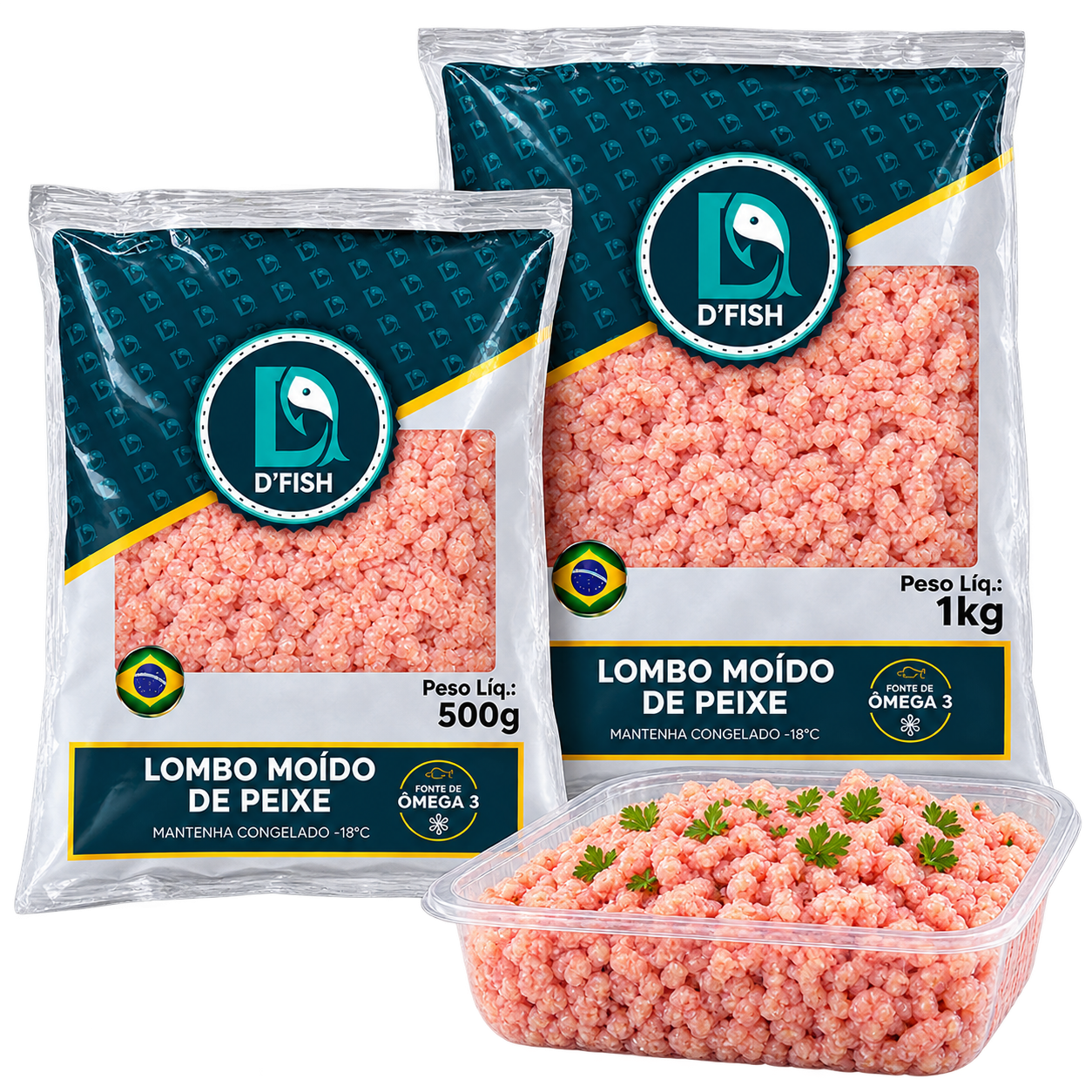 Embalagens de lombo de peixe moído D'Fish
